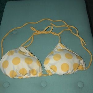 Guess Yellow Polka Dot Bikini Top